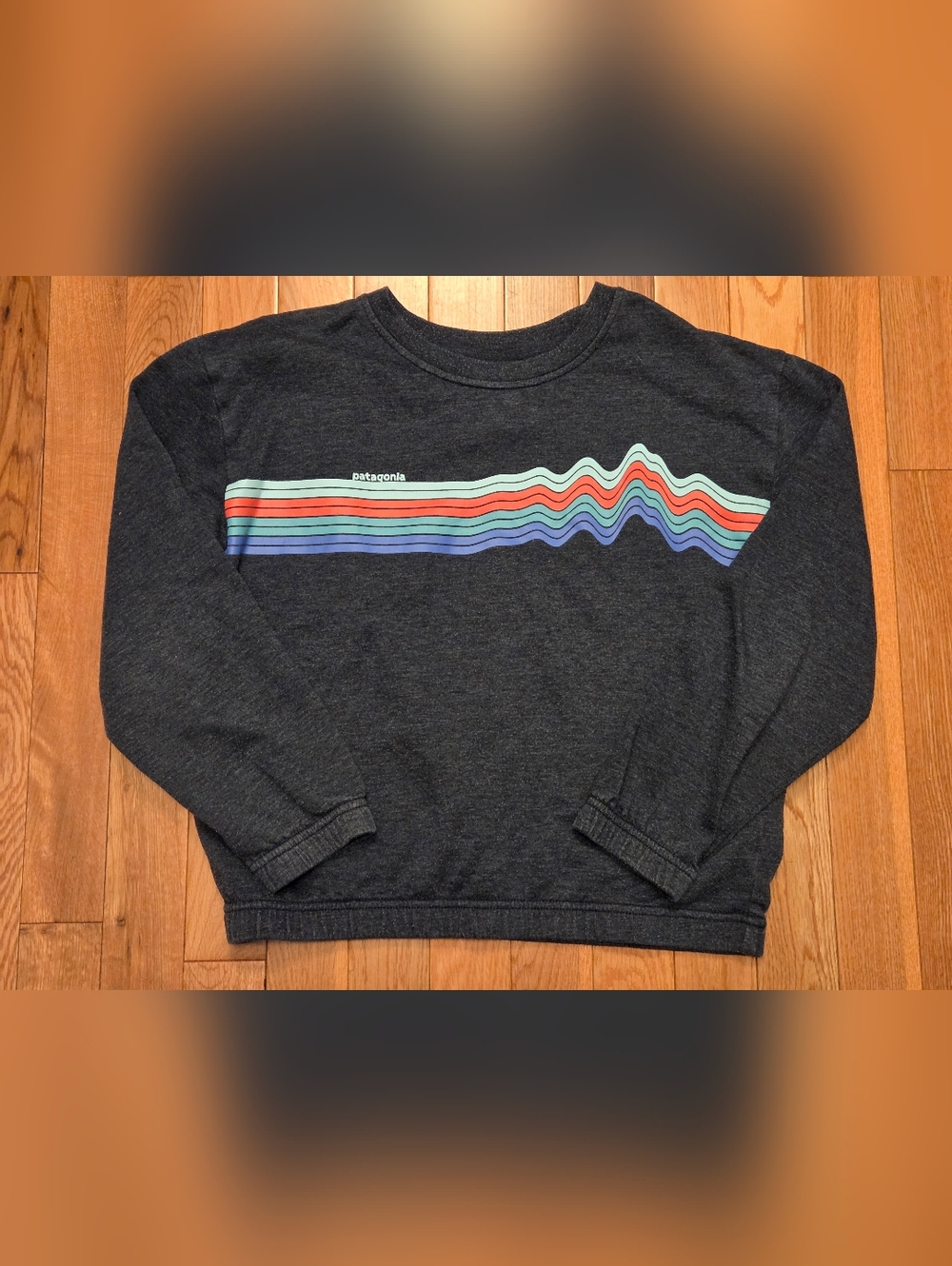 Patagonia Girls Size M Dark Heather Gray Crewneck Organic Cotton